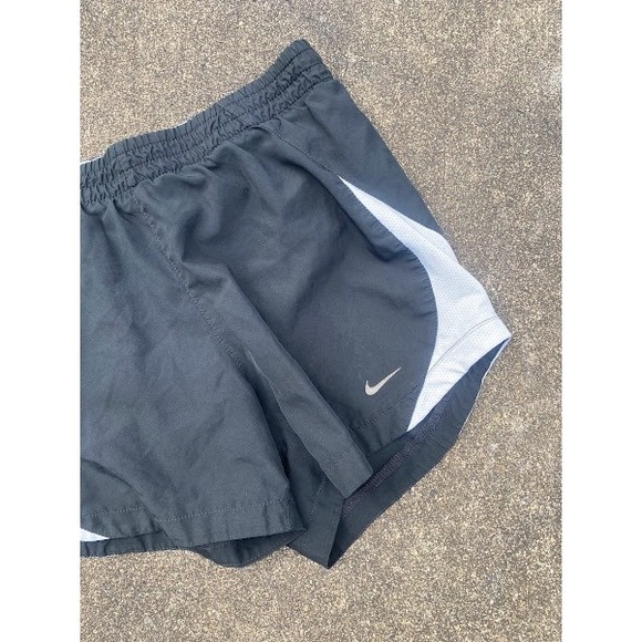 Nike Tempo Running Shorts Womens XS Black White Athletic Mesh Side Panel Workout - Picture 2 of 4